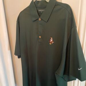 Nike Dark Green Polo Shirt with Embroidered Character